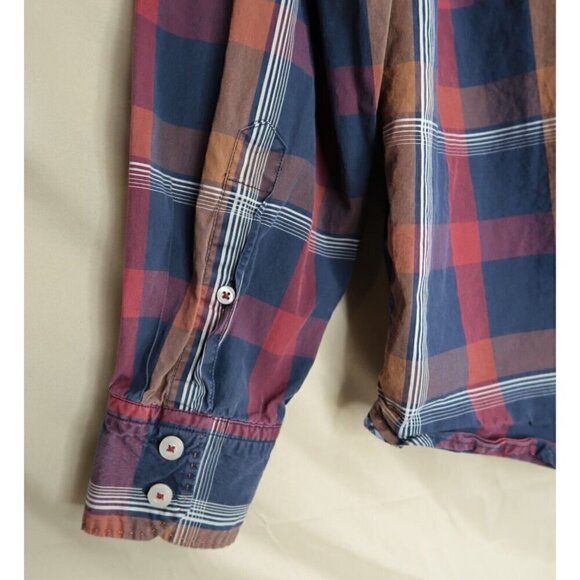 Tommy Bahama Shirt Button Up Red Blue Plaid Long Sleeve Casual Cotton Men's XL - Picture 3 of 10